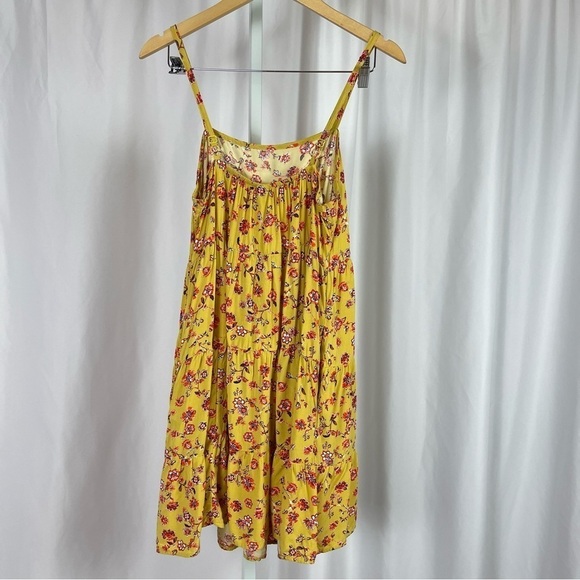 Old Navy Medium Floral Ruffle Boho Swing Tiered Dress Summer Cottagecore Pockets - Picture 2 of 9